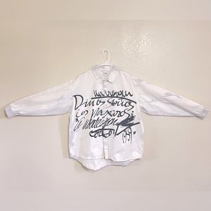 Zara buttoned white overcoat